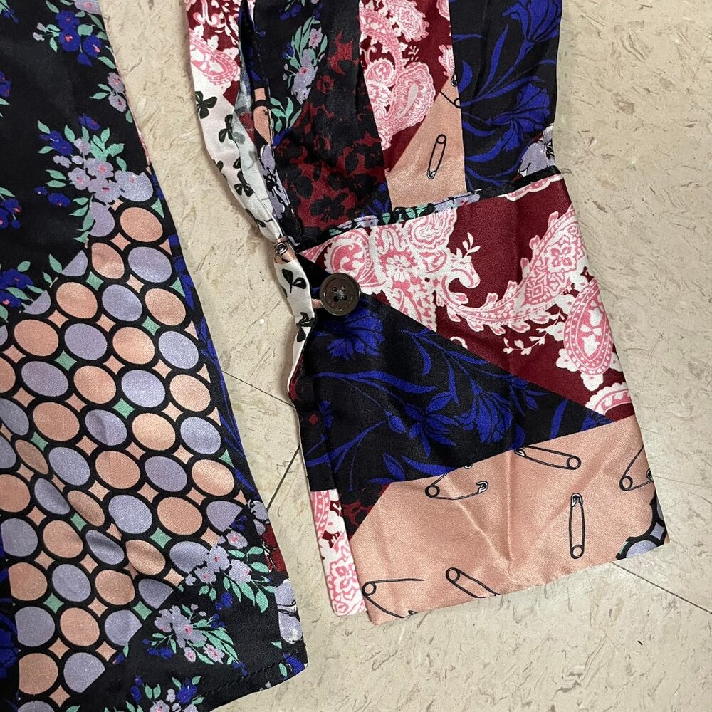 EQUIPMENT FEMME Sz S Patchwork Print 100% Silk Top Blouse Lightweight‎ SAMPLE - Picture 9 of 15